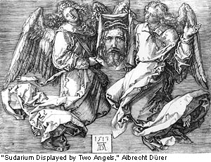 [sudarium displayed by two angels] by albrecht durer